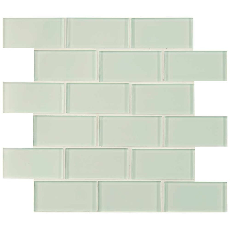 Arctic ice subway 12X12 glass mesh mounted mosaic tile SMOT GLSST AI8MM product shot multiple tiles close up view