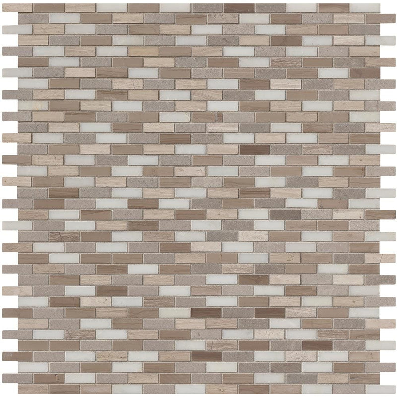 Arctic storm 12X12 honed marble mesh mounted mosaic tile SMOT-AS-10MM product shot multiple tiles top view