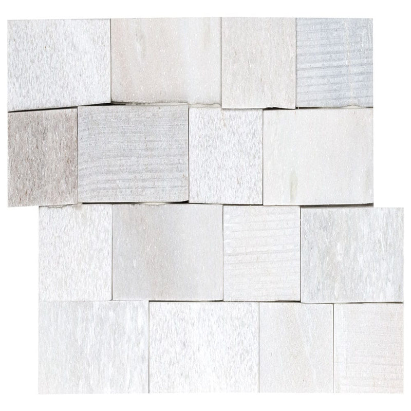Arctic white ledger panel 6"x24" multi finish marble wall tile LPNLMARCWHI624-MULTI product shot top view 4