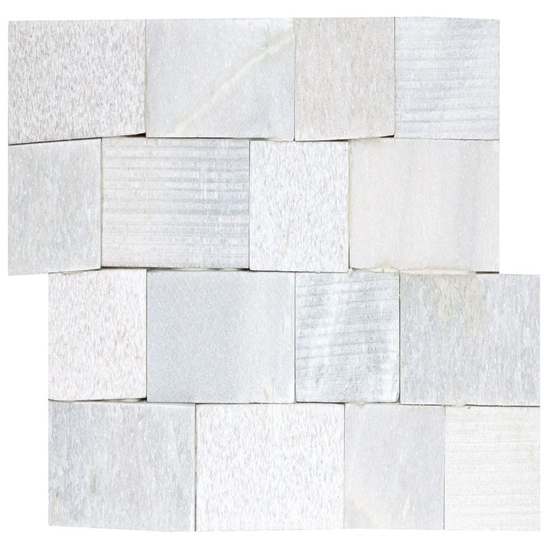 Arctic white ledger panel 6"x24" multi finish marble wall tile LPNLMARCWHI624-MULTI product shot top view 5