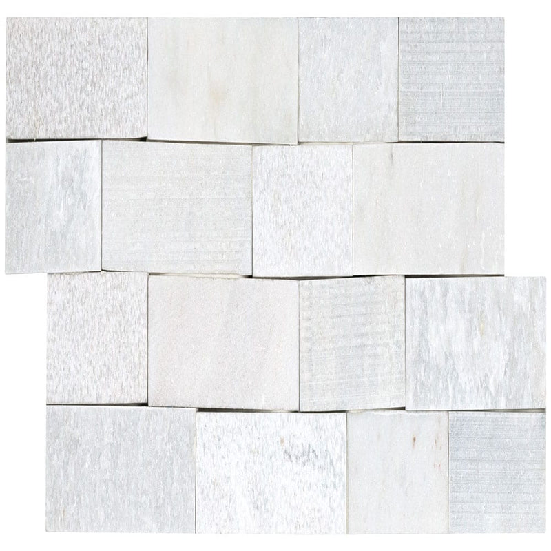 Arctic white ledger panel 6"x24" multi finish marble wall tile LPNLMARCWHI624-MULTI product shot top view 6