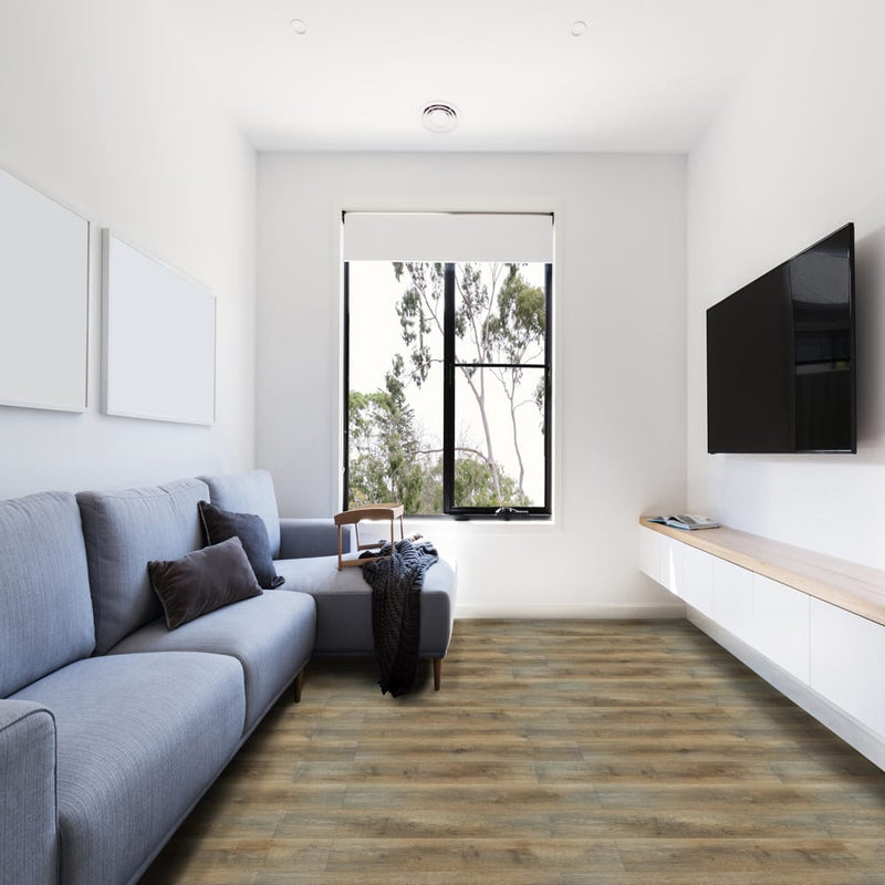 Ashton maracay brown 7x48 rigid core luxury vinyl plank flooring product shot room view