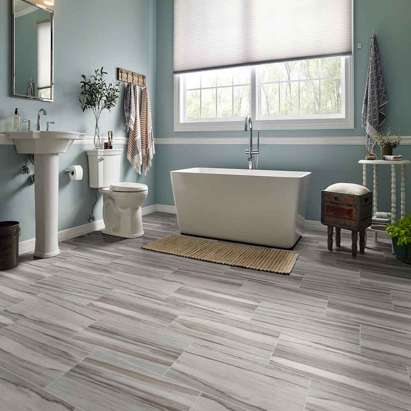 Asturia fuoco 12x24 matte porcelain floor and wall tile NASTFUOC1224 product shot bathroom view