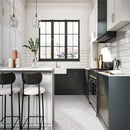 Athena gold 12x12 pennyround honed marble mesh mounted mosaic tile SMOT-ATHGOL-PENRDH room shot kitchen view