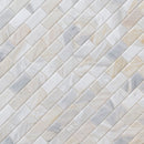 Athena gold 2x4 honed and beveled marble mesh mounted mosaic tile SMOT-ATHGOL-2X4HB product shot angle view