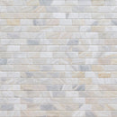 Athena gold 2x4 honed and beveled marble mesh mounted mosaic tile SMOT-ATHGOL-2X4HB product shot wall view