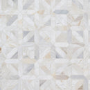 Athena gold geometrica 12x12 honed marble mesh mounted mosaic tile SMOT-ATHGOL-GEOH product shot angle view