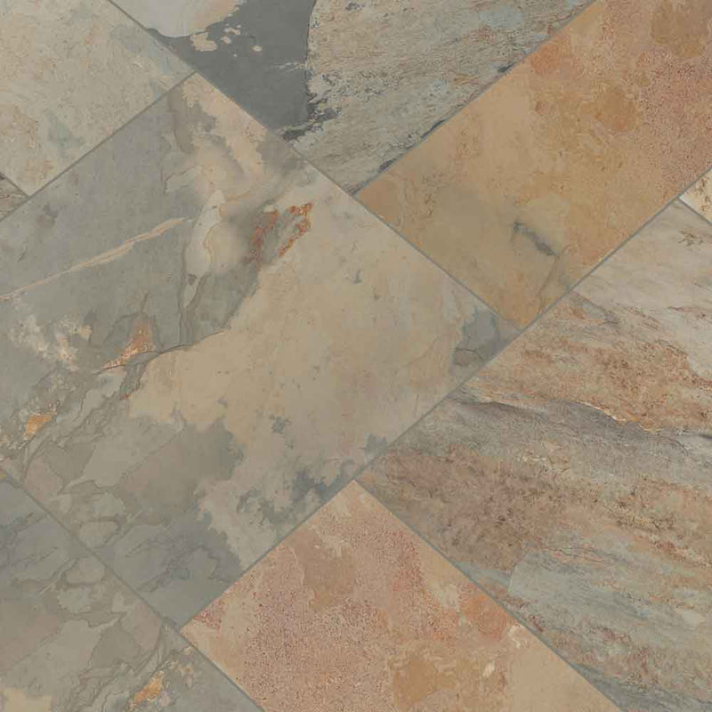 Autumn pattern gauged slate floor and wall tile SAUT-ASH-3-G product shot profile view