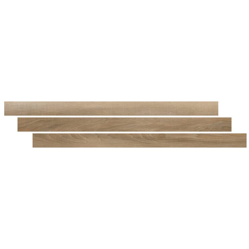 Bayhill blonde 0.39 thick X 1.78 wide X 94 length luxury vinyl reducer molding VTTBAYBLO-SR product shot multiple tiles top view