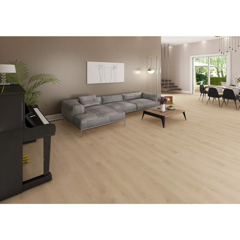 Beacon oak light rigid core luxury vinyl plank flooring 7x48 SPC14020748-22M multiple planks room scene