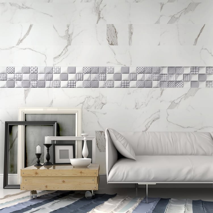 Bella Via Palatina Bianco Porcelain Tile 12x24 matte wall application living room
