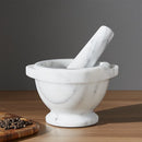 Bianco Carrara genuine white marble mortar pestle product shot