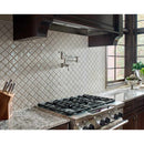 Bianco arabesque 9.84X10.63 glazed ceramic mesh mounted mosaic tile SMOT-PT-BIANCO-ARABESQ product shot kitchen view