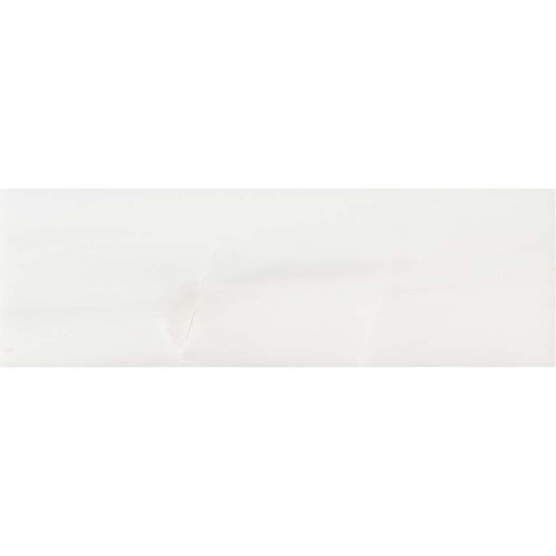 Bianco dolomite 3 x 6 polished floor and wall marble tile TBIANDOL36P product shot one tile top view