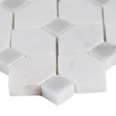 Bianco dolomite dotty 12.31X12.36 polished marble mesh mounted mosaic tile SMOT-BIANDOL-DOTP product shot profile view