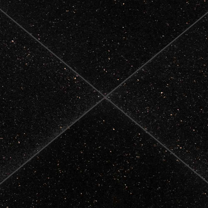Black galaxy 18 in x 18 in polished granite floor and wall tile TBGXY181850 product shot angle view