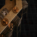 Black galaxy 18 in x 18 in polished granite floor and wall tile TBGXY181850 product shot dining room view