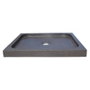 Black Basalt Square Shower Base Hand-carved from Solid Basalt Block (W)36" (L)36" (H)3" product shot side view