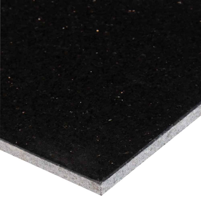 Black Galaxy 12in.x12in. Polished Granite Floor and Wall Tile TBGXY1212 C product shot profile view