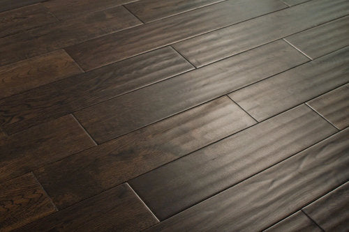Solid Hardwood 4.75" Wide, 48" RL, 3/4" Thick Distressed/Handscraped Oak Blackmoon Oak Floors - Mazzia Collection product shot tile view 2