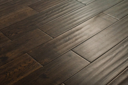 Solid Hardwood 4.75" Wide, 48" RL, 3/4" Thick Distressed/Handscraped Oak Blackmoon Oak Floors - Mazzia Collection product shot tile view 3