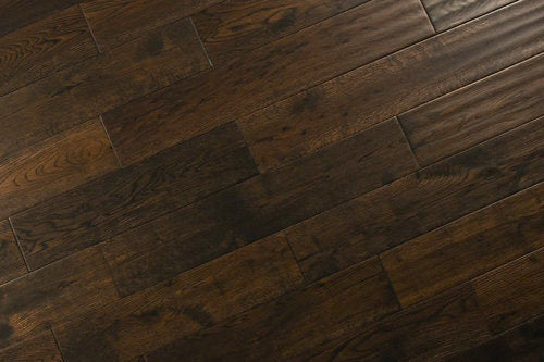 Solid Hardwood 4.75" Wide, 48" RL, 3/4" Thick Distressed/Handscraped Oak Blackmoon Oak Floors - Mazzia Collection product shot tile view 4