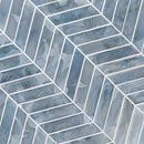 Blue shimmer chevron 9.95x11.85 glass mesh mounted mosaic wall tile SMOT-GLS-BLUSHICH6MM product shot angle view
