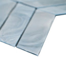 Blue shimmer chevron 9.95x11.85 glass mesh mounted mosaic wall tile SMOT-GLS-BLUSHICH6MM product shot profile view 2