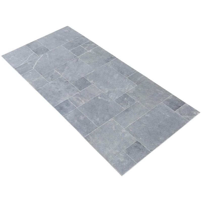 Bluestone marble outdoor tile pattern brushed sand blasted 40040106 multiple angle view