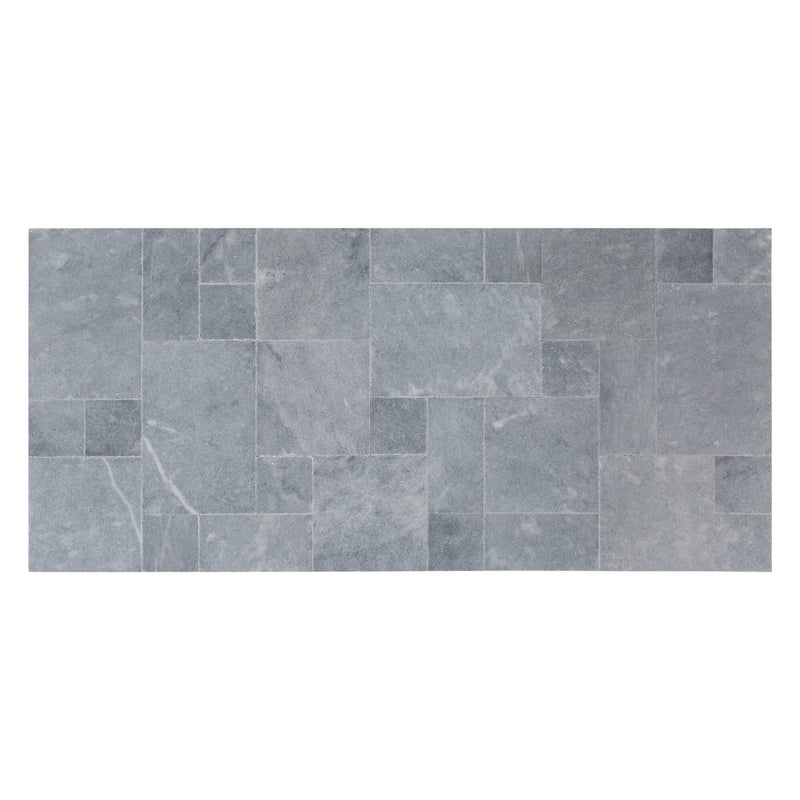 Bluestone marble outdoor tile pattern brushed sand blasted 40040106 multiple top view
