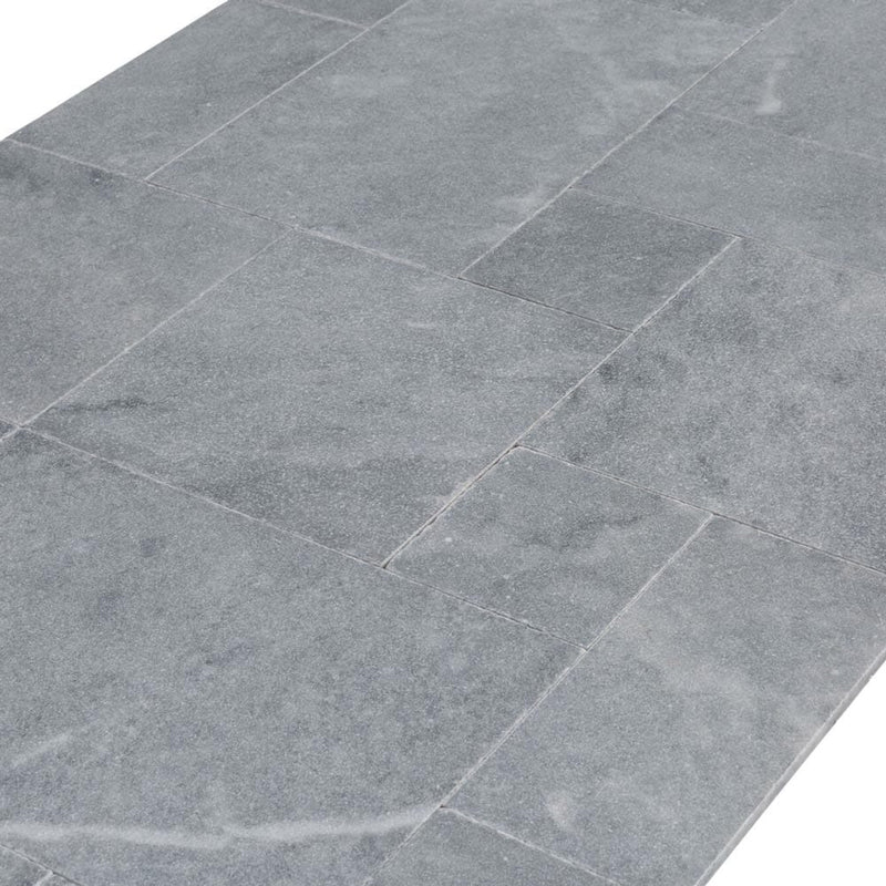 Bluestone marble outdoor tile pattern brushed sand blasted 40040106 angle view