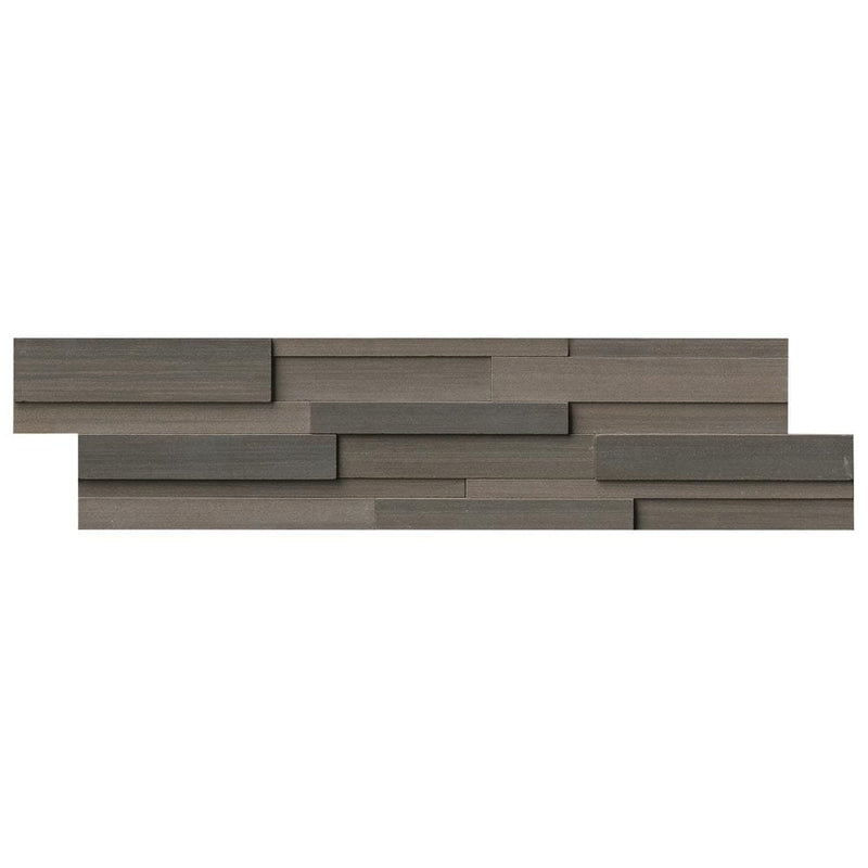 Brown wave 3D honed ledger panel 6 x 24 natural sandstone wall tile LPNLDBROWAV624-3DH product shot one tile top view