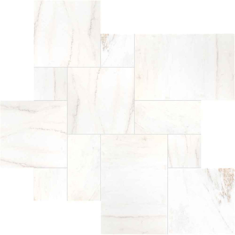 Cosmic White Pattern 16" x 24" Sandblast Marble Paver Kit product shot profile view