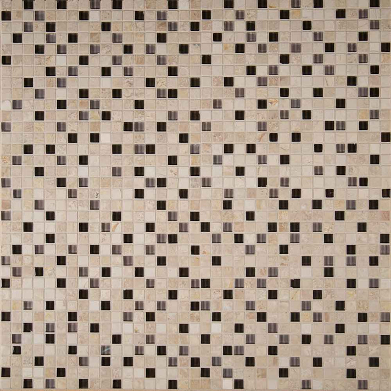 Cafe Noce Glass Stone Blend 0.625x0.625x8mm Mosaic MSI Collection THDW3-SH-CN-8MM product shot top view