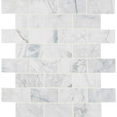 Calacatta cressa 3 in x 6 in honed marble floor and wall tile TCALCRE36H product shot multiple tiles top view