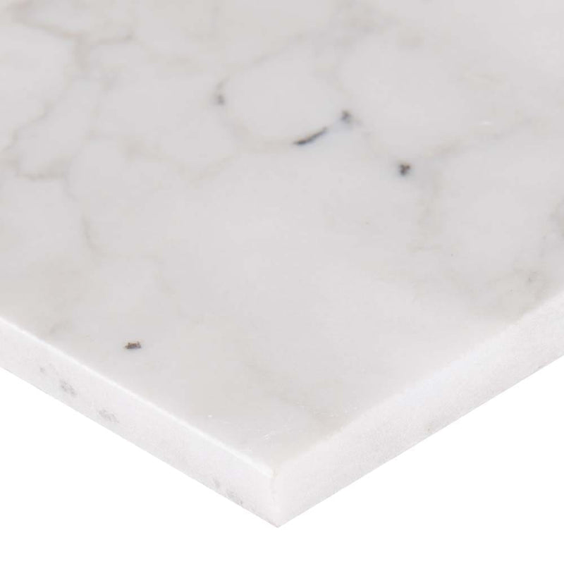 Calacatta cressa 3 in x 6 in honed marble floor and wall tile TCALCRE36H product shot tile profile view