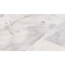Calacatta cressa 4 in x 12 in honed marble floor and wall tile TCALCRE412H product shot multiple tiles top view