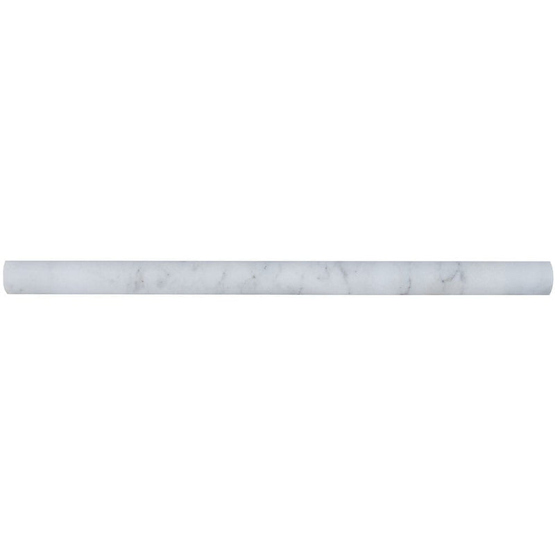 Calacatta cressa pencil molding 0.75x12 honed marble wall tile SMOT-PENCIL-CALCREP product shot single tile top view