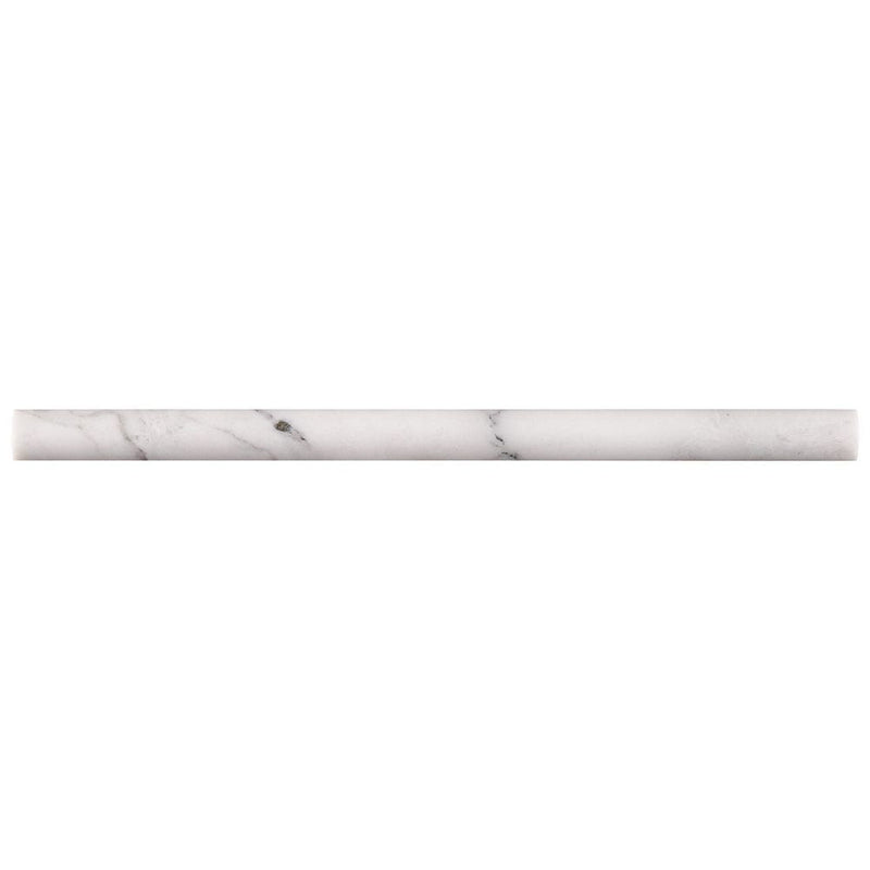 Calacatta cressa pencil molding 0.75x12 honed marble wall tile SMOT-PENCIL-CALCREP single tile top view pattern 1