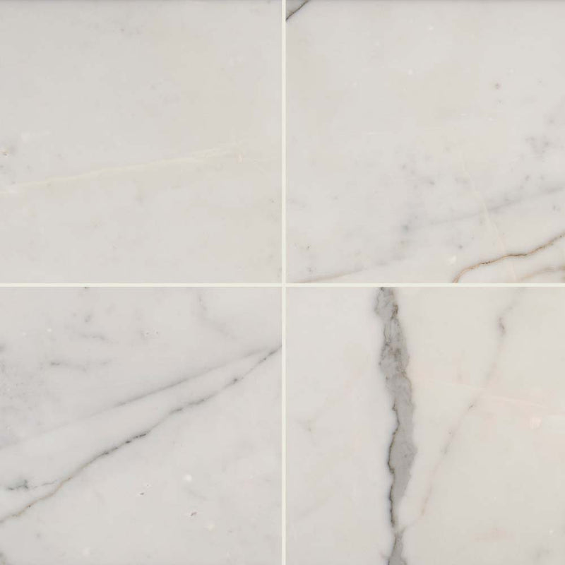 Calacatta gold 18 in x 18 in polished marble floor and wall tile TCALAGLD1818 product shot multiple tiles top view