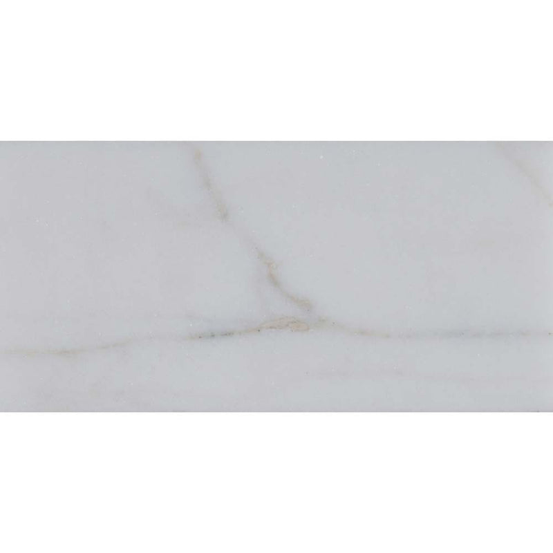 Calacatta gold 3 in-x 6 in polished marble floor and wall tile TCALAGOLD36P product shot one tile top view