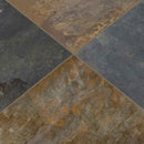California gold 16 in x 16 in gauged slate floor wall tile SCALGLD1616G-C product shot angle view