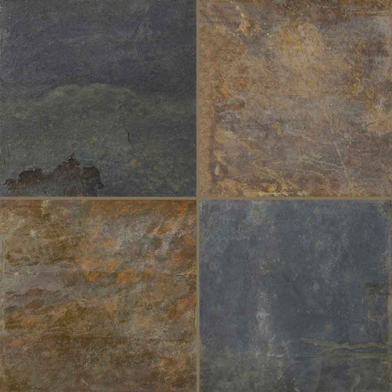 California gold 16 in x 16 in gauged slate floor wall tile SCALGLD1616G-C product shot wall view