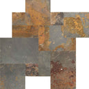 California gold pattern gauged slate floor and wall tile SCALGLD-ASH-3-G product shot profile view