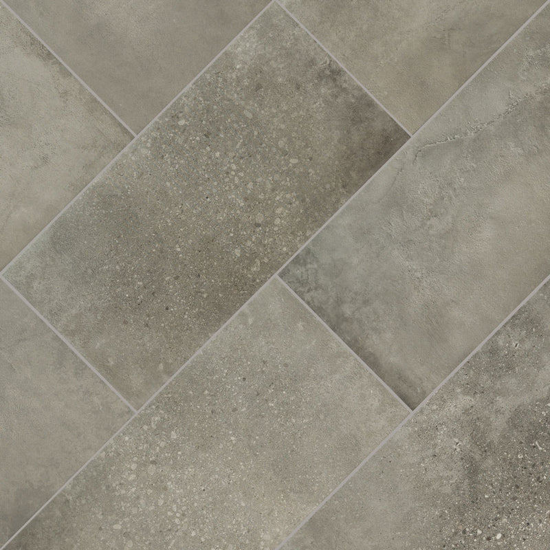 Calypso graphite 12x24 matte  porcelain floor and wall tile  msi collection NCALGRA1224 product shot angle view