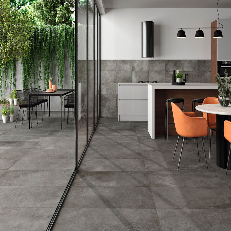 Calypso graphite 12x24 matte  porcelain floor and wall tile  msi collection NCALGRA1224 room shot outdoor view