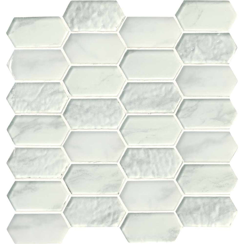 Calypso picket 11.72X11.93 glass mesh mounted mosaic tile SMOT GLSPK CALYP8MM product shot multiple tiles close up view