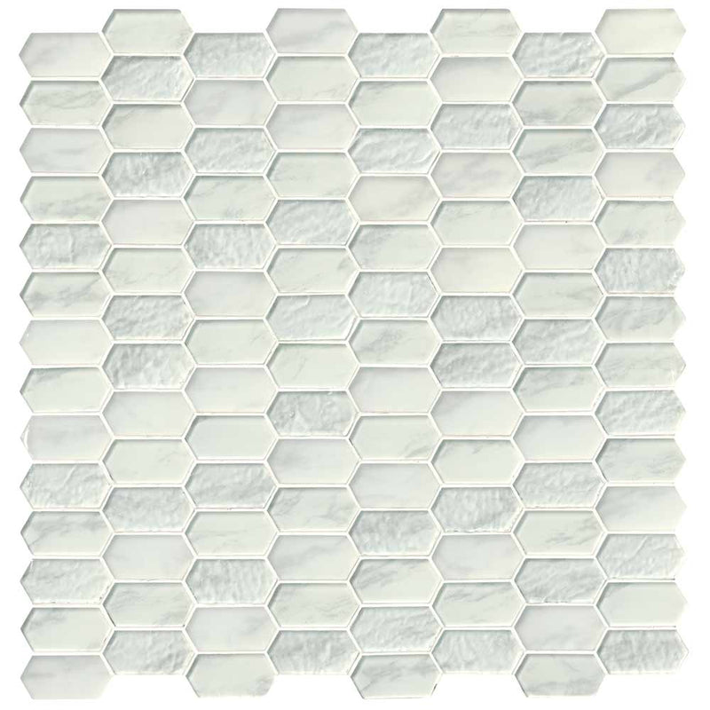 Calypso picket 11.72X11.93 glass mesh mounted mosaic tile SMOT GLSPK CALYP8MM product shot multiple tiles top view