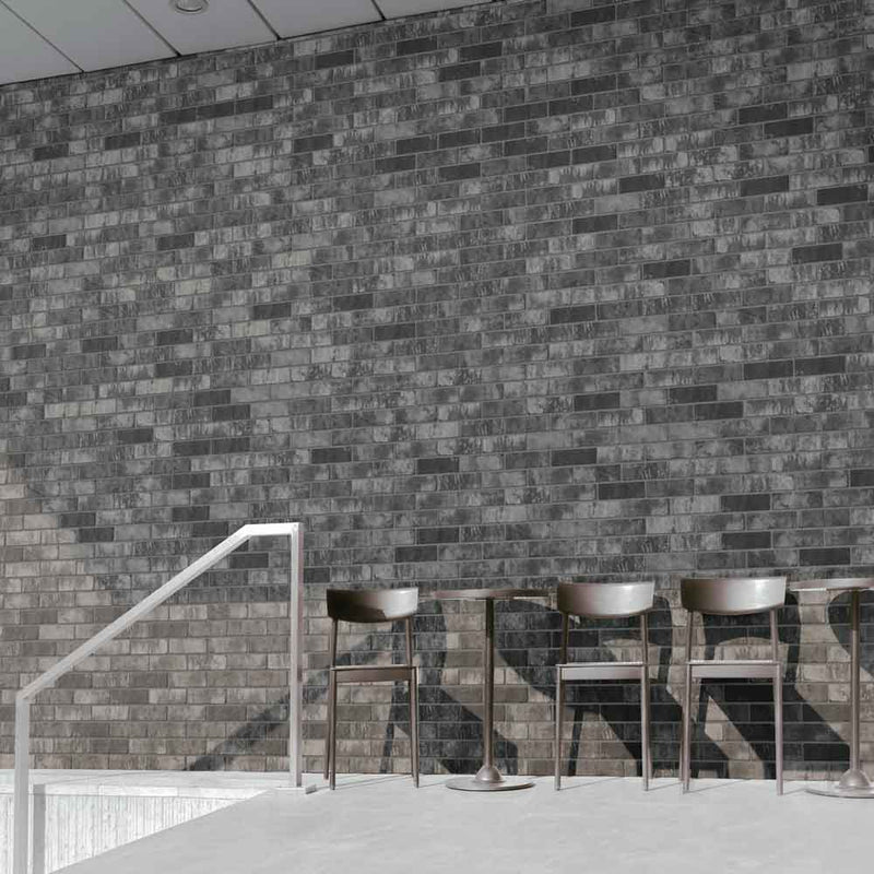 Capella charcoal brick 2 13x10 matte porcelain floor and wall tile NCAPCHABRI2X10 product shot room view 2