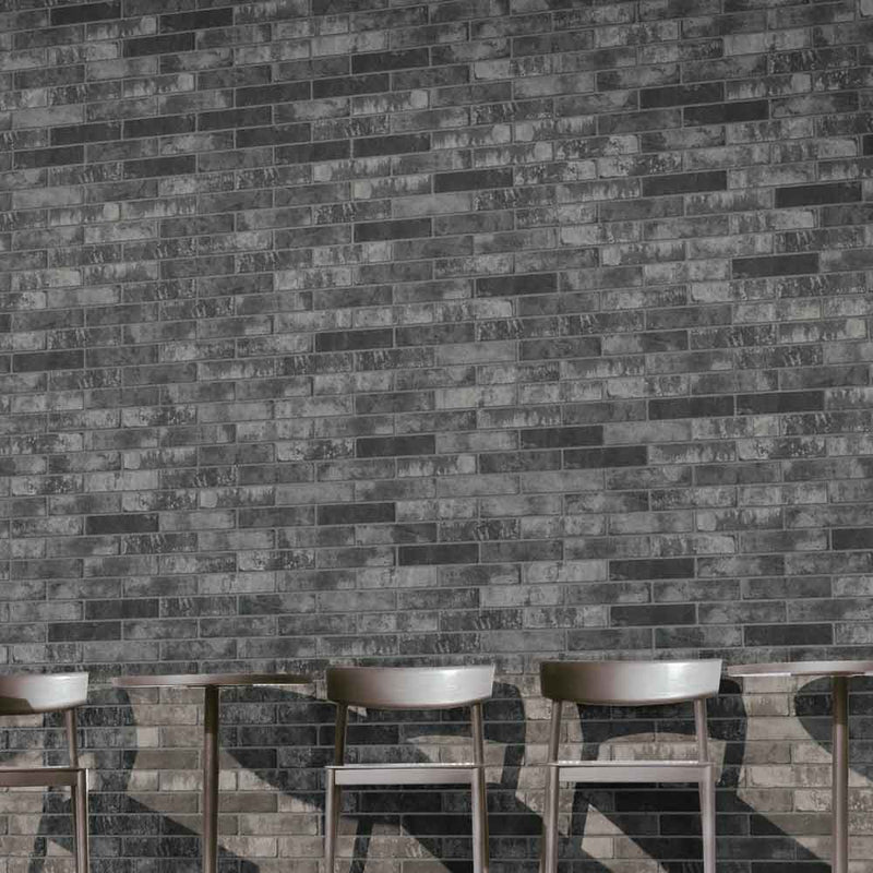 Capella charcoal brick 2 13x10 matte porcelain floor and wall tile NCAPCHABRI2X10 product shot room view 4